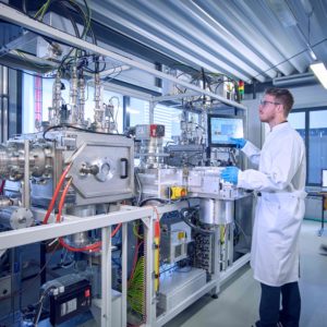 Scientist researches