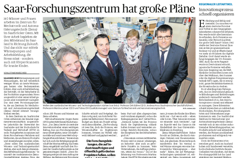 News des Forschungszentrums - ZeMA gGmbH Saarbrücken